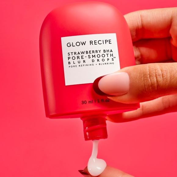 GLOW RECIPE STRAWBERRY 🍓 BHA PORE - SMOOTH BLUR DROPS SERUM NWT - Picture 2 of 11